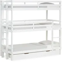 Homestyle4u Etagenbett 90x200 cm in Weiß Holz 1978