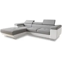 Sofnet Ecksofa Weiß, 5-Sitzer, Ottomane links, L-Form,Rechteckig, 282x204 cm,