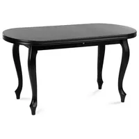 Konsimo Esstisch ausziehbar bis 200cm oval 'altis', Schwarz, Furnier,