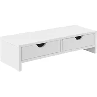 [en.casa] Monitorständer, Mänttä mit 2 Schubladen 50x13x18 cm, Arbeitszimmer,