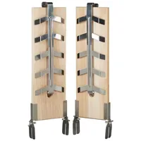 Relaxdays Grillguthalter 46 x 15,5 cm Holz Edelstahl silber