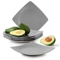 Konsimo® Teller-Set, Grau, Keramik, Essen & Trinken, Geschirr, Teller,