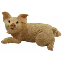 Castagna Dekofigur Tierfigur Schwein Ferkel Schweinchen liegend Natur Kollektion