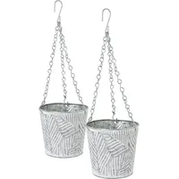 2friends Hängeampel aus verzinktem Stahl 2er Set, langlebige Blumenampel