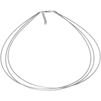 Ostsee-Schmuck Halsreif Edelstahl 3-reihig grau