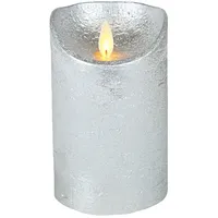 Coen bakker LED Echtwachskerze - Silber Rustik - D7,5cm