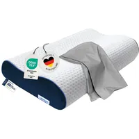 Casimum Orthopädisches Nackenstützkissen Memory Foam - Höhenverstellbares Nackenkissen entlastet