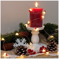 MARELIDA LED Lichterkette Santa - 20 warmweiße Tautropfen LED