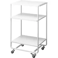 Yamazaki Küchenwagen weiß, Metall, 3 Ebenen 38x81x49cm Tower 3-stöckiger