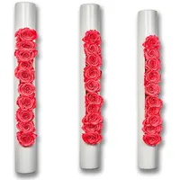 Flowerbox 3er-Set Infinity-Bloom bigTube - weiß/hellrot - 65x7,5 cm
