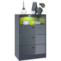 Vladon Kommode, Grau, Holzwerkstoff, 56x86.5x36 cm, Wohnzimmer, Kommoden &