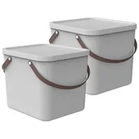 Rotho 2er-Set Aufbewahrungsbox 40L Albula - Kunststoffbox mit Deckel