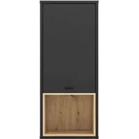 99rooms Cynthia Vitrine Schwarz Eiche Artisan Dekor ohne LED-Beleuchtung