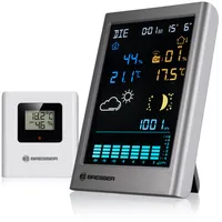 Bresser Funk-Wetterstation MeteoTemp TBV mit grafischer Wettervorhersage, Innen-/Außentemperatur, Luftfeuchtigkeit,