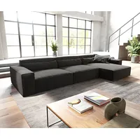 DeLife Ecksofa Sirpio XL 370x170 cm Mikrofaser Schwarz Recamiere