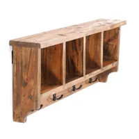 DESIGN DELIGHTS Wandgarderobe, Natur, Holz, Echtholz,Recyclingholz, Vintage, 70x27x11 cm,