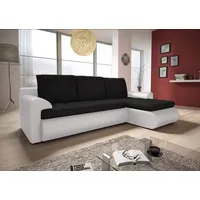 Sofnet Ecksofa Weiß, Schwarz, 5-Sitzer, Ottomane rechts,Rechteckig, 226x152 cm,