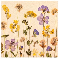 Home fashion Serviette Pressed Flowers 20tlg. Papier Bunt