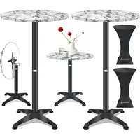 Kesser KESSER® 2in1 Stehtisch klappbar Bistrotisch Aluminium Edelstahlplatte höhenverstellbar