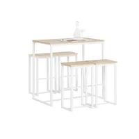 SoBuy Bartisch 5-teilig 120 x 75 x 75 cm