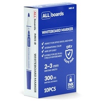 ALLboards Blauer trocken abwischbarer Marker - 10er-Set für Whiteboard-