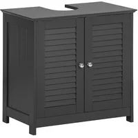SoBuy Waschbeckenunterschrank Grau Holzwerkstoff, 60x58x35 cm Badezimmer, Badezimmerschränke, Waschbeckenunterschränke