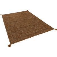 Pergamon Natur Teppich Kelim Prico Dunkelbraun, 200x300cm