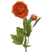 MARELIDA Ranunkel mit Blüte und Knospe am Stiel Kunstblume