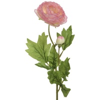 MARELIDA Ranunkel mit Blüte und Knospe am Stiel Kunstblume