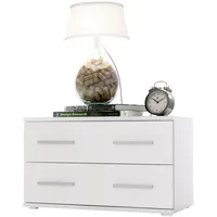 Vladon Nachttisch, Weiß, Holzwerkstoff, 60x35x35 cm, Schlafzimmer, Nachttische