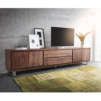 DeLife Fernsehtisch Live-Edge Akazie Braun 300 cm 4 Türen