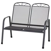 Möbelando Gartenbank >Elda< in matt-anthrazit - 107,5x94x65 (BxHxT)