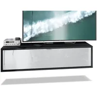 Vladon Lowboard, Weiß Hochglanz, 120x29x37 cm, Wohnzimmer, Wohnwände, Lowboards,