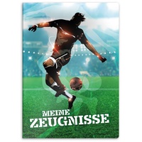 Itenga Zeugnismappe mit Motiv A4 Sichtbuch Motiv Fussball, mit