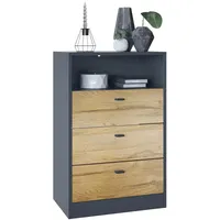 Vladon Kommode, Eiche, Holzwerkstoff, 56x86.5x36 cm, Wohnzimmer, Kommoden &
