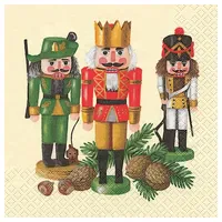 Home fashion Servietten Nußknackertrio 20er Pack creme, 33x33 cm
