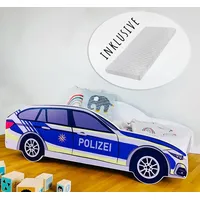 Kids Collective Autobett 70x140 cm Spielbett mit Matratze Rausfallschutz