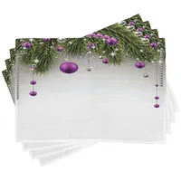 ABAKUHAUS Weihnachten Platzmatten, Baum, Waschbare Stoff Esszimmer Küche Tischdekorations