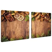 Damu | Herdabdeckplatte 2teilig 2x40x52 Herdabdeckung Ceranfeld Glasschneideplatte Ceranfeldabdeckung