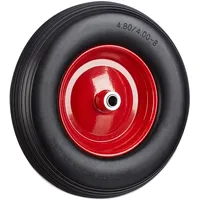 Relaxdays Schubkarrenrad 4.80 4.00-8, Vollgummireifen u. Stahlfelge, Ersatzrad pannensicher,