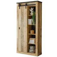 Furn.design Garderobenschrank "Stove" Used Wood hell anthrazit 93 x