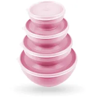 Bestgoodies Vorratsdosen 8er Set Rund Rosa 2 x 4er