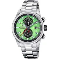 Festina F20694/3 Herrenuhr Chronograph Stahl/Hellgrün