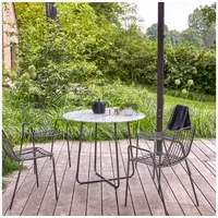 Tikamoon Runder Gartentisch Premium-Terrazzo und Metall grau