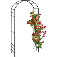 Relaxdays Rosenbogen Metall, Torbogen Garten, HxBxT: 224 x 110