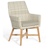 SonnenPartner Sessel Helios Alu/Teakholz/Polyrattan white-coral Gartenstuhl - SonnenPartner