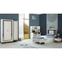 JV moebel Komplette Jugenbett Kindermöbel Kinderbett Weiß Holz Set