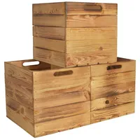 CHICCIE 3 Set Kallax Holzkiste Karl - Geflammt Aufbewahrungsbox