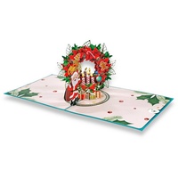 Paperdora paperdora® 3D Pop-Up-Karte „Weihnachten“ mit Umschlag und Wachssiegel