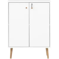 Proregal Aktenschrank Weiß, Holz, 40x86x40 cm, Arbeitszimmer, Aktenschränke